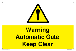 Warning Automatic Gate Keep Clear